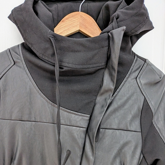 Nü Denmark Black Hooded Jacket – Mixed Material, Size Small - Picture 3 of 8